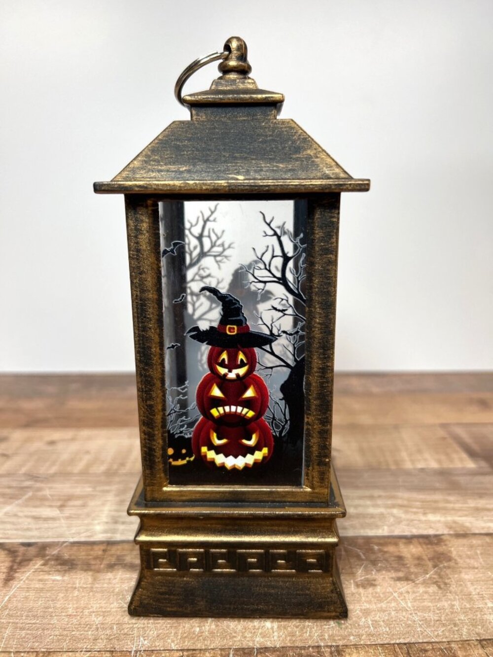 Halloween-Themed LED Lantern With Ghost & Pumpkin Design Battery Operated